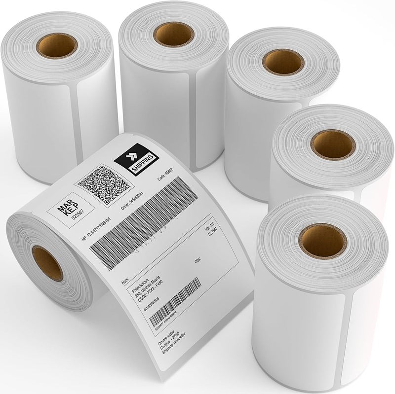 MultiLabel 6 Rolls 4" x 6" Direct Thermal Printer Label, 250 Labels/Roll, Total 1500 Thermal Shipping Labels, Strong Adhesive, Commercial Grade, Perforated, Compatible with Most Thermal Printers (NOT for DYMO) - Image 1